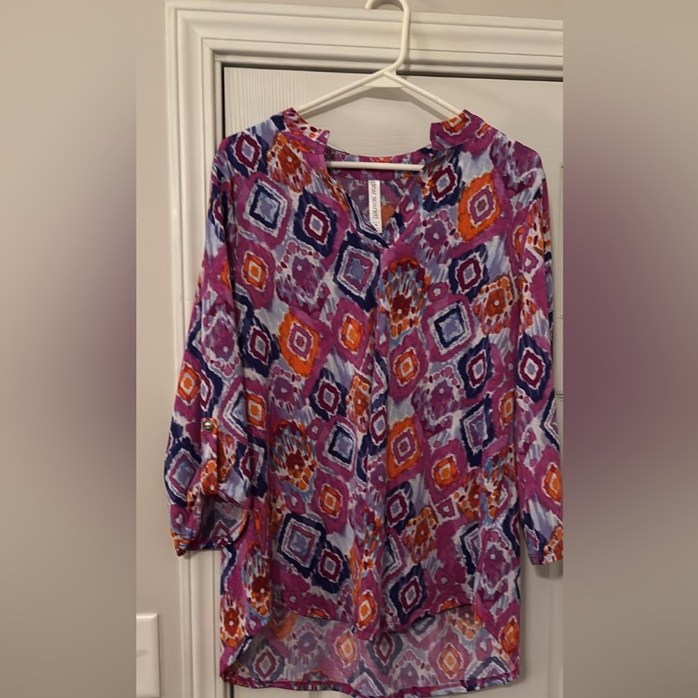 Vibrant Multicolor Geometric Blouse